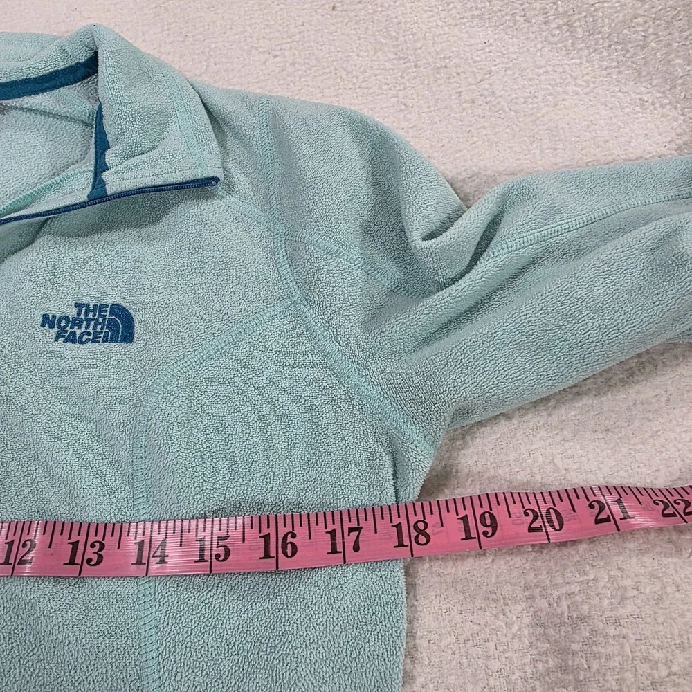 The North Face Womens Pullover Sweater Green Small Fleece Quarter Zip Outdoor‎